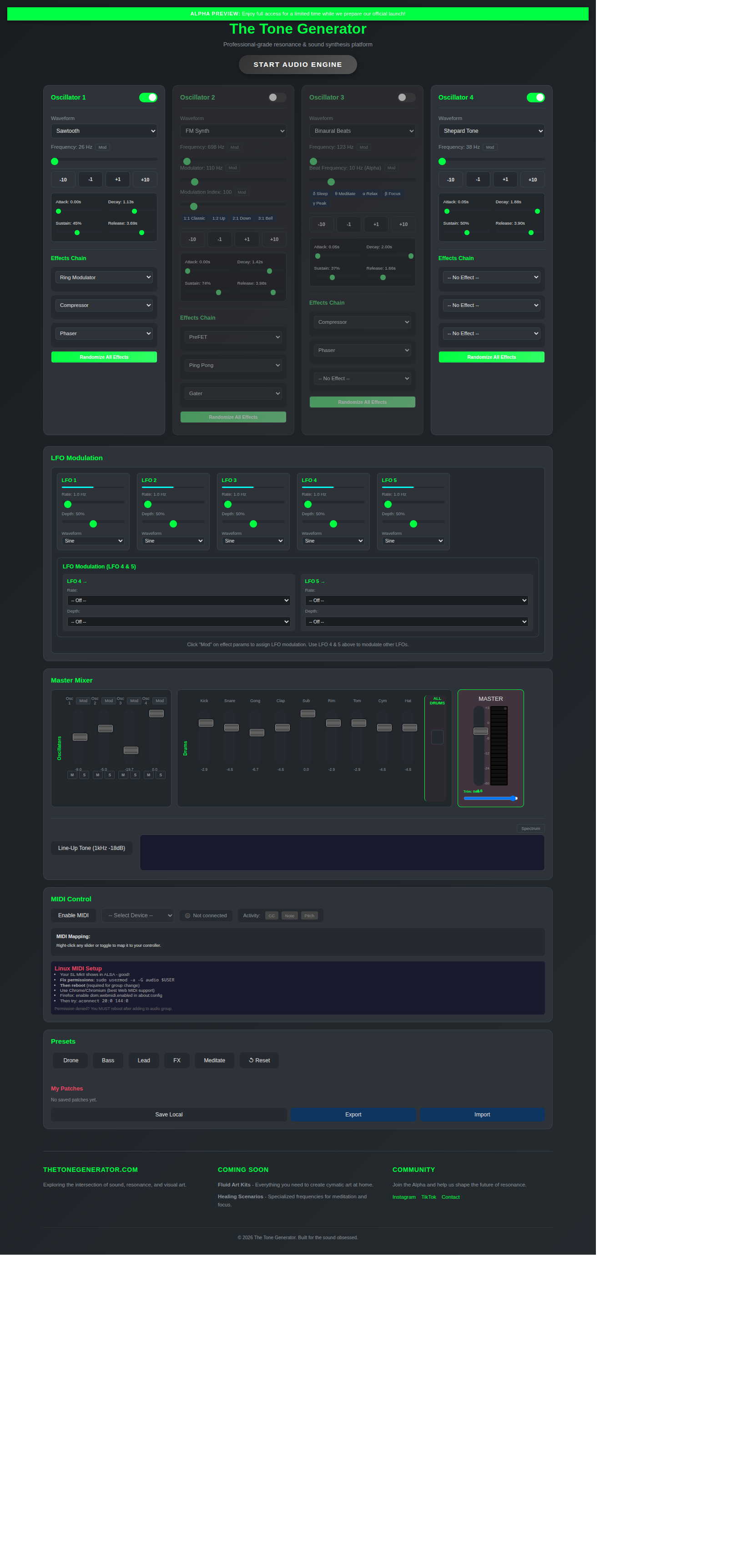 Classic Synthesizer interface