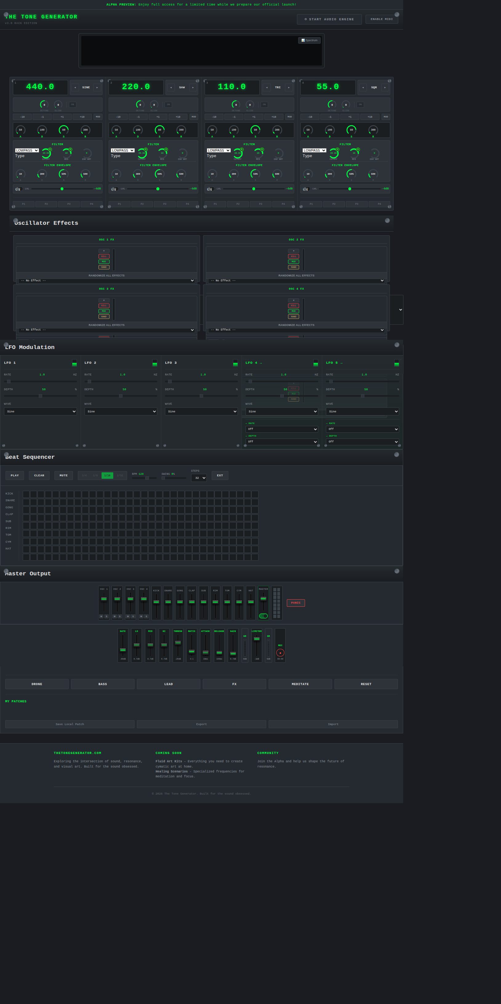 Rack Edition interface